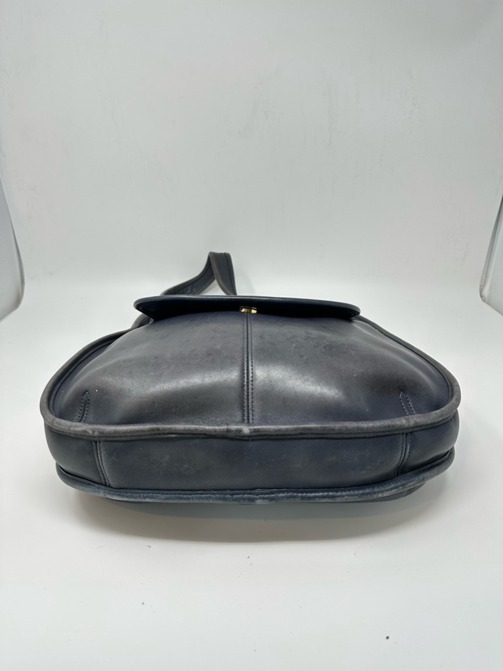 Vintage Coach 9029 Ergo Flap Leather Shoulder Bag Blue Made In USA - Picture 3 of 15